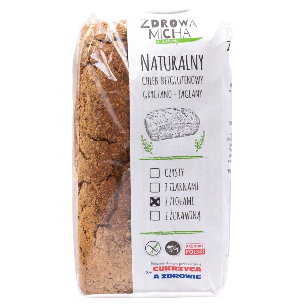 Zdrowa Micha Naturalny chleb bezglutenowy gryczano-jaglany z ziołami 600 g