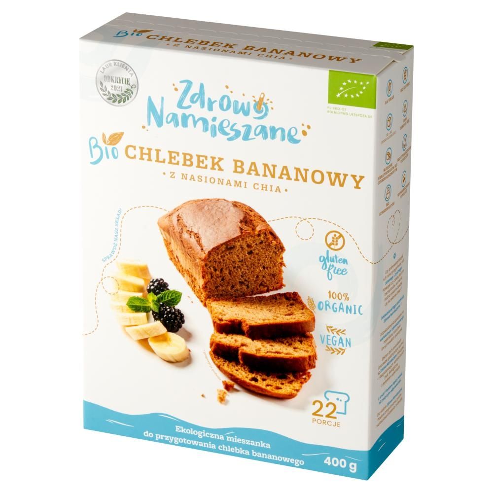 Zdrowo Namieszane Bio chlebek bananowy z nasionami chia 400 g