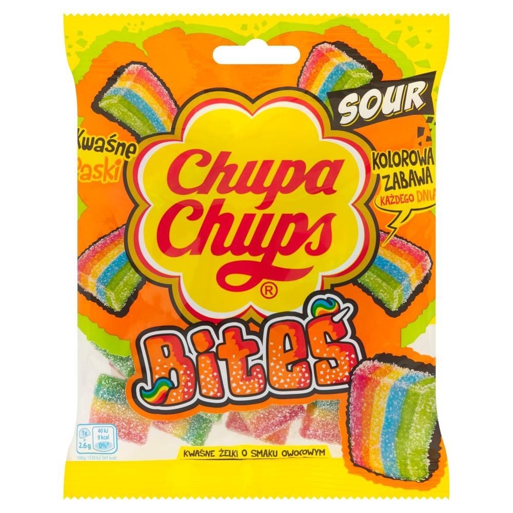 Chupa Chups Bites Kwaśne żelki o smaku owocowym 90 g