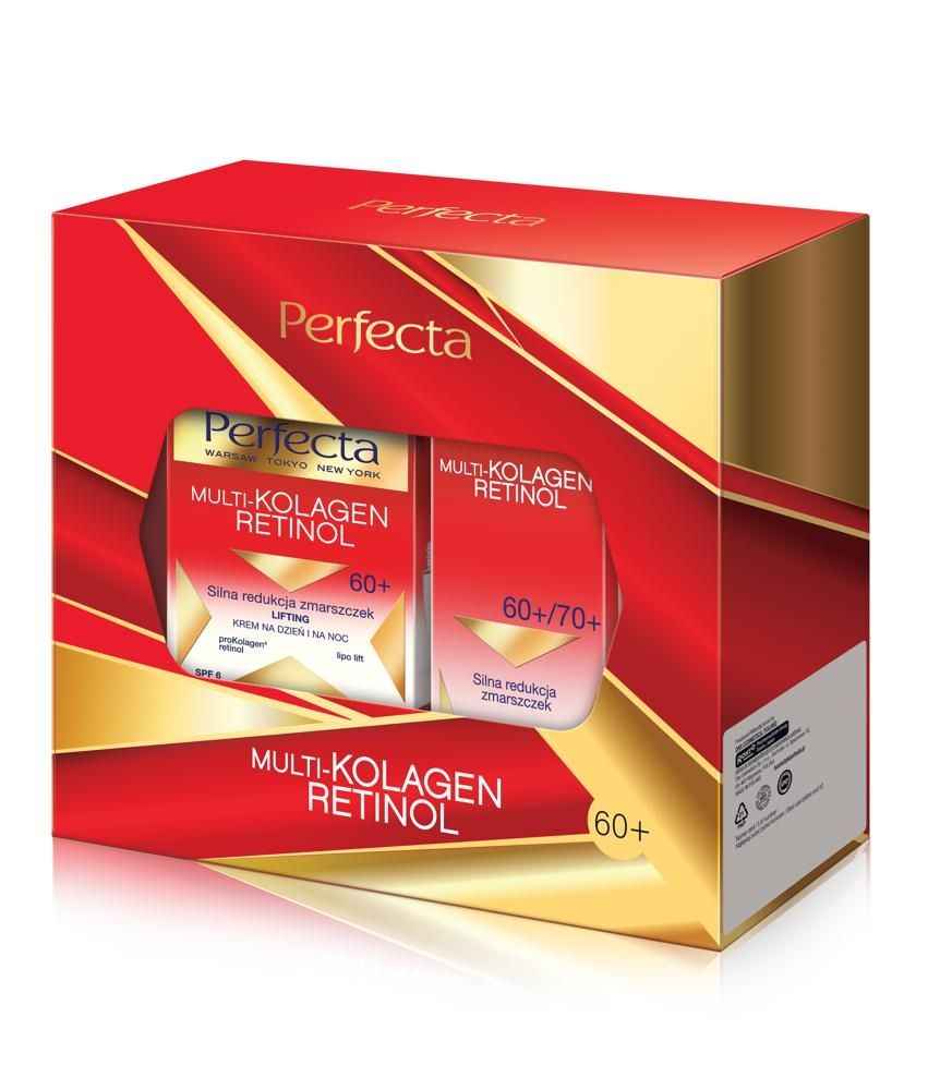 Zestaw Perfecta Multikolagen Retinol Krem na dzień i na noc 60+ plus Krem pod oczy