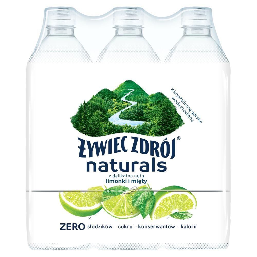 Żywiec Zdrój Naturals Napój niegazowany z delikatną nutą limonki i mięty 6 x 500 ml