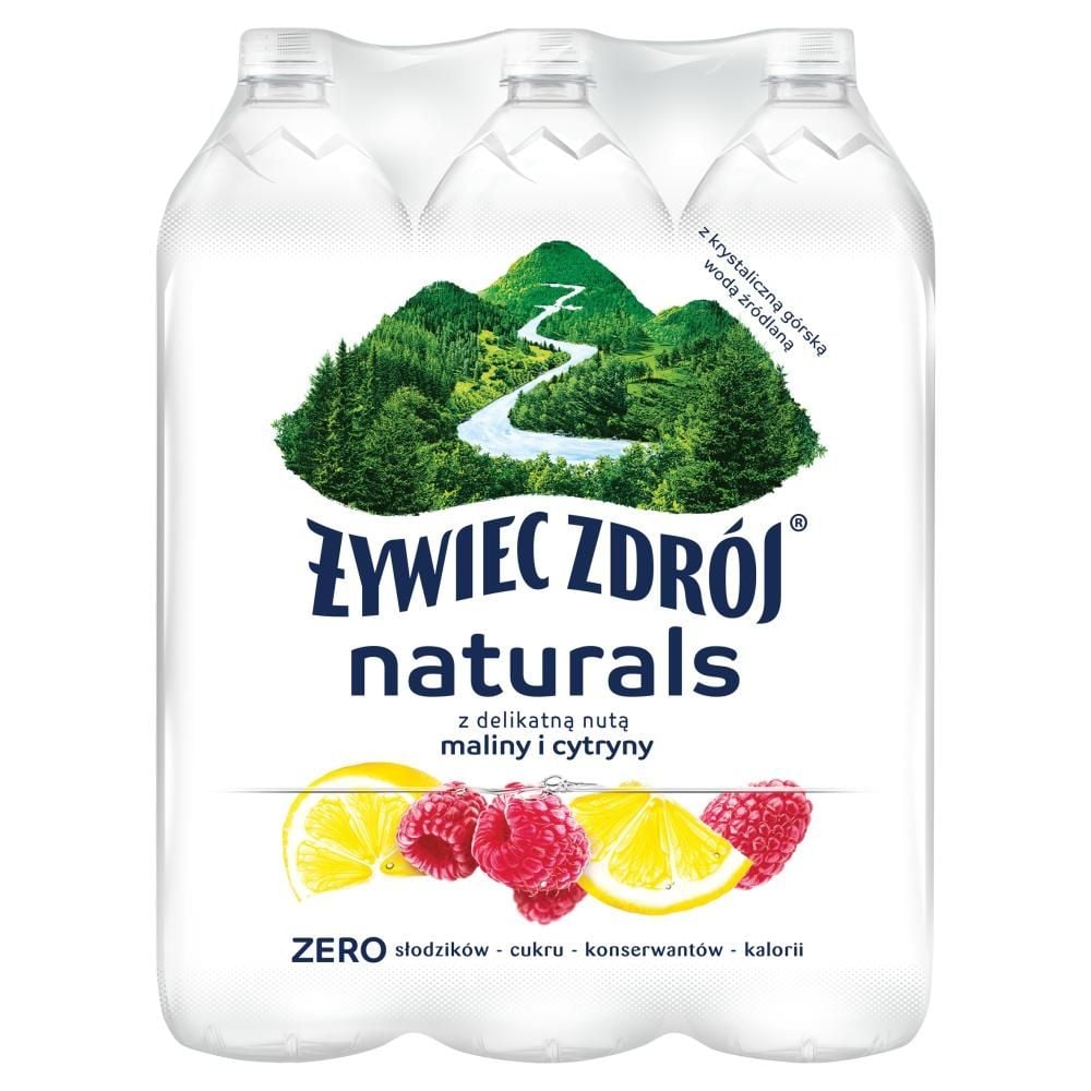 Żywiec Zdrój Naturals Napój niegazowany z delikatną nutą maliny i cytryny 6 x 1,2 l