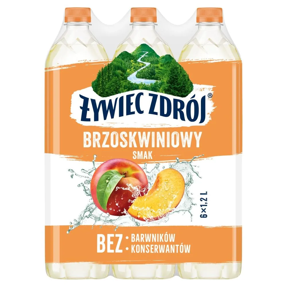 Żywiec Zdrój z nutą brzoskwini Napój niegazowany o smaku brzoskiwniowym 6 x 1,2 l