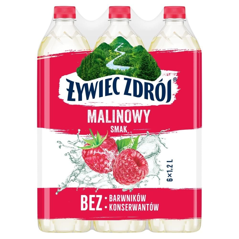 Żywiec Zdrój z nutą maliny Napój niegazowany o smaku malinowym 6 x 1,2 l