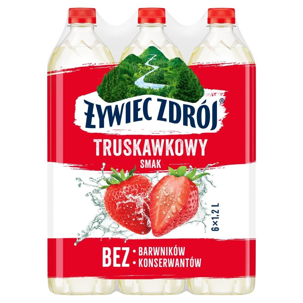 Żywiec Zdrój z nutą truskawki Napój niegazowany o smaku truskawkowym 6 x 1,2 l